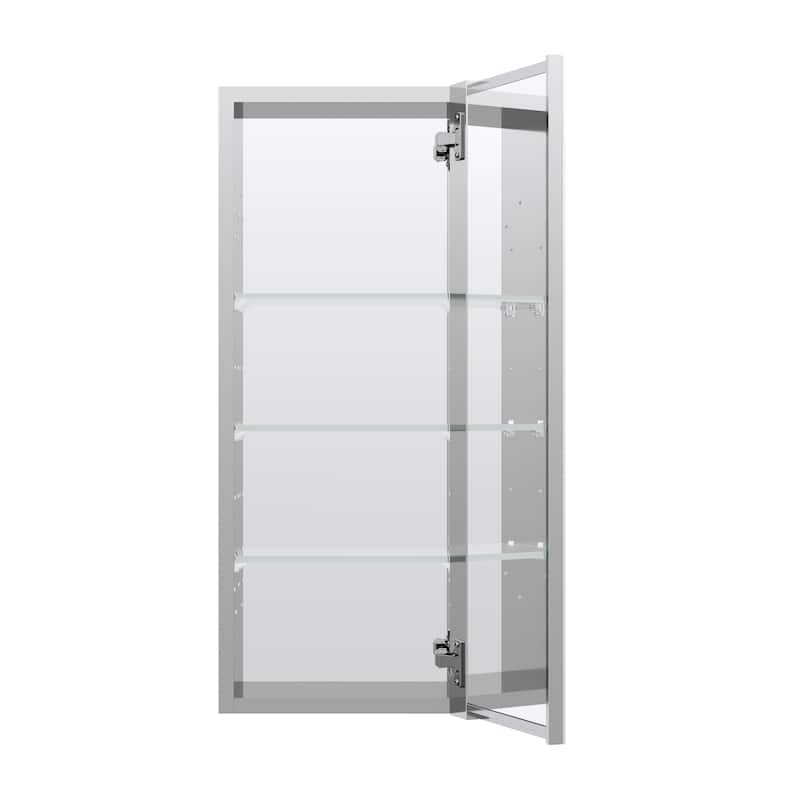 Recessed or Surface Wall Mount Bathroom Medicine Cabinet With Adjustable Glass Shelves