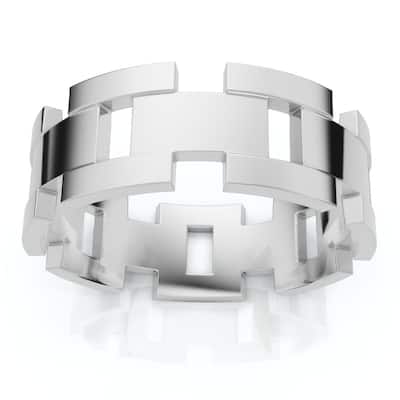 Men's Calvin 8mm Interlocked Wedding Band Gold Band