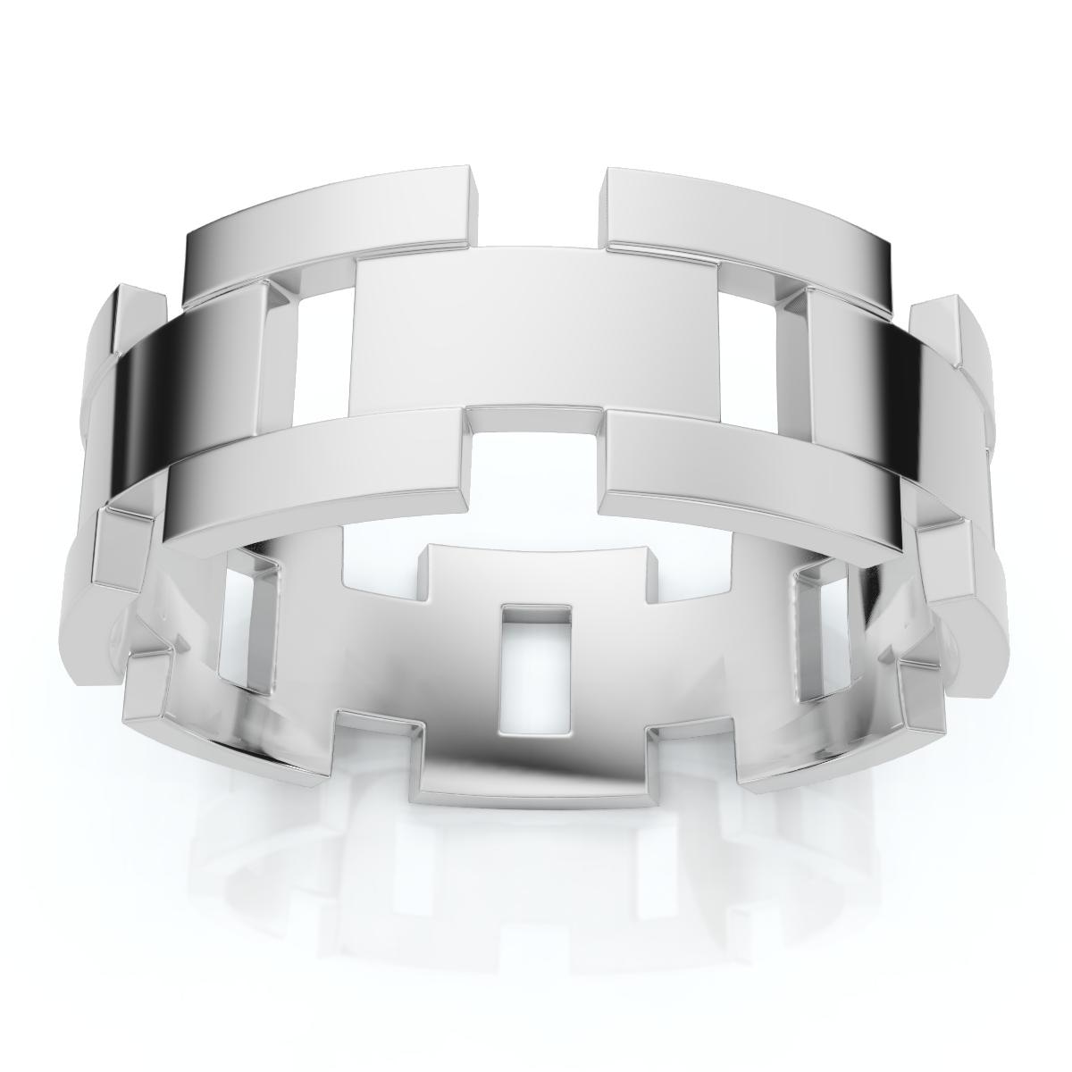 Bliss Diamond Men's Calvin 8mm Interlocked Wedding Band Gold Band