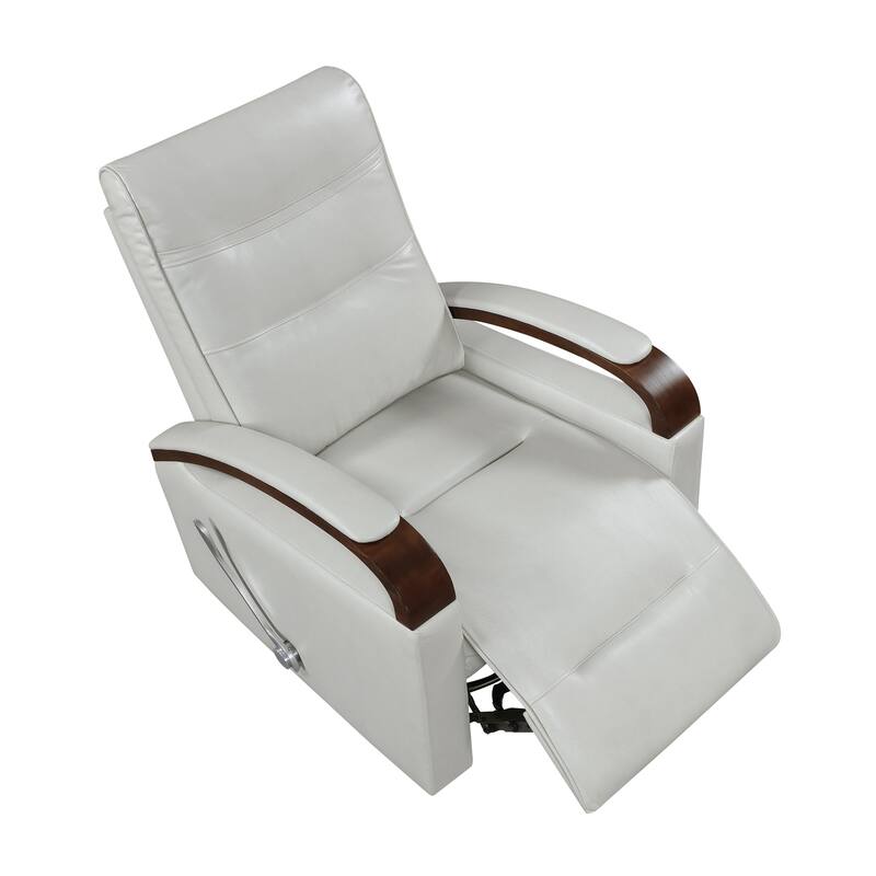 Meredith 31.5" Faux Leather Swivel Glider Recliner - Rubberwood Arm