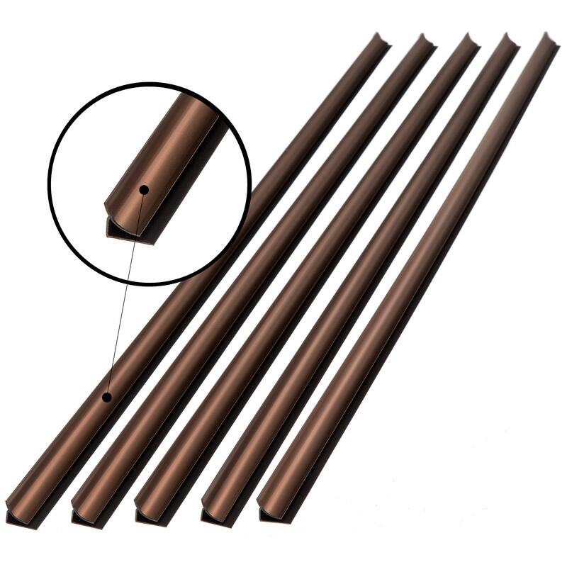 FASÄDE 47 in. Decorative Vinyl Large Profile Inside Corner Trim Oil Rubbed Bronze (5 Pack) - 5 Pack