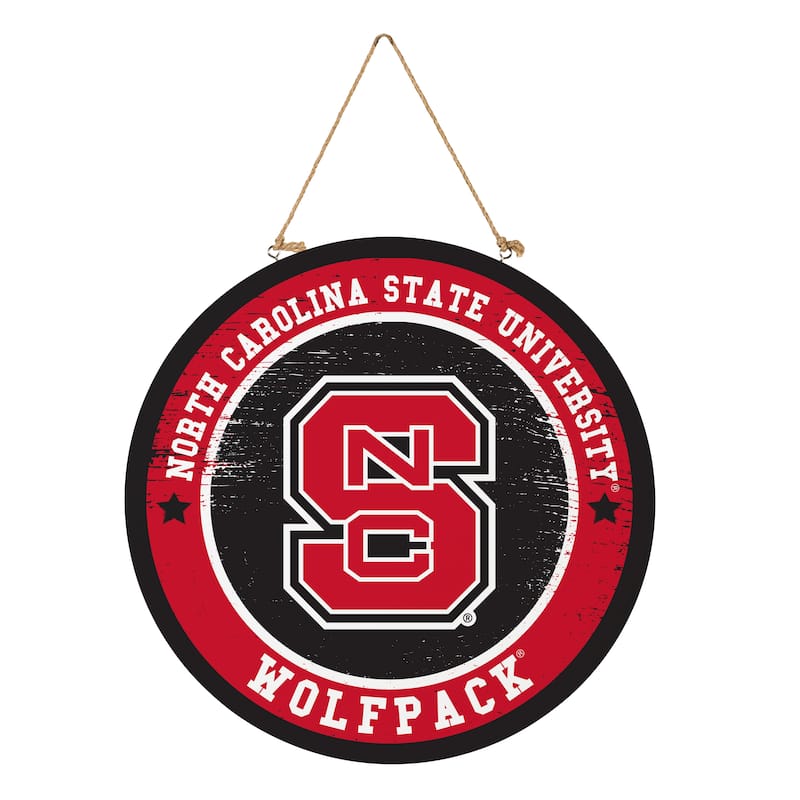 North Carolina State University Wooden Door Decor Wall Sign - Multi-Color