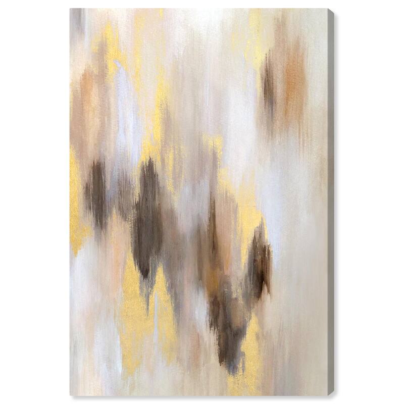 Wynwood Studio Canvas Abstract Golden Shades White and Metallic Gold Modern & Contemporary Wall Art Canvas Print