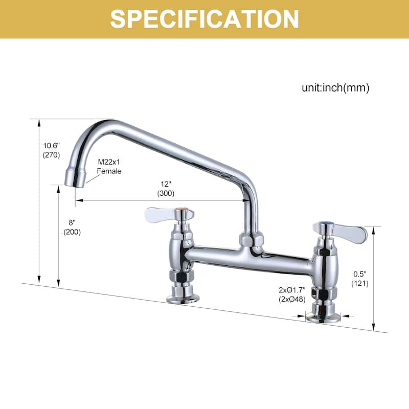 WOWOW Minimalist Bridge-Style Desk-Mounted Dual-Handle Faucet
