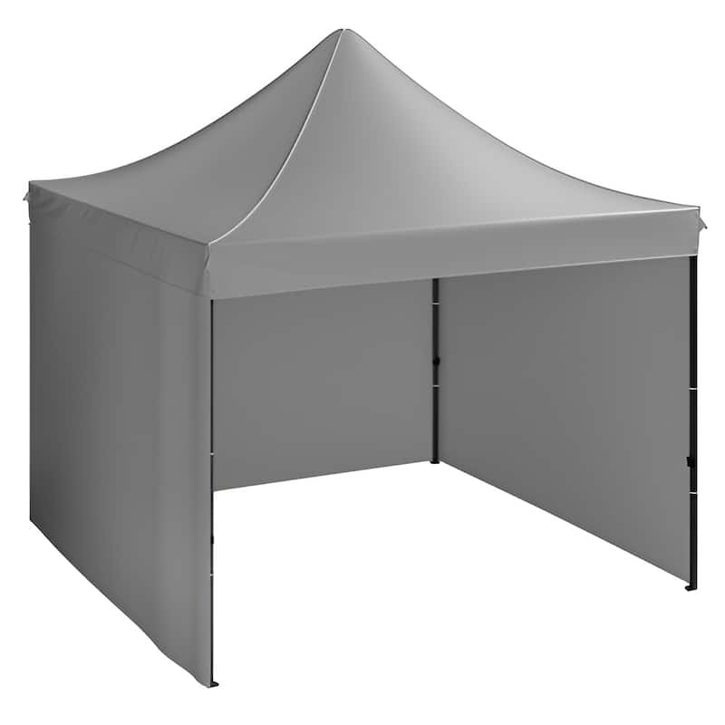 500D PU Coated Pop-Up Canopy Tent with Sidewalls and Carry Bag - 120” L x 120” W x 126” H - Dark Grey