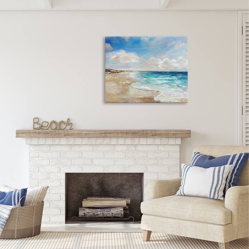 Stupell Abstract Beach Shore Scene Canvas Wall Art Design by Carson Lyons