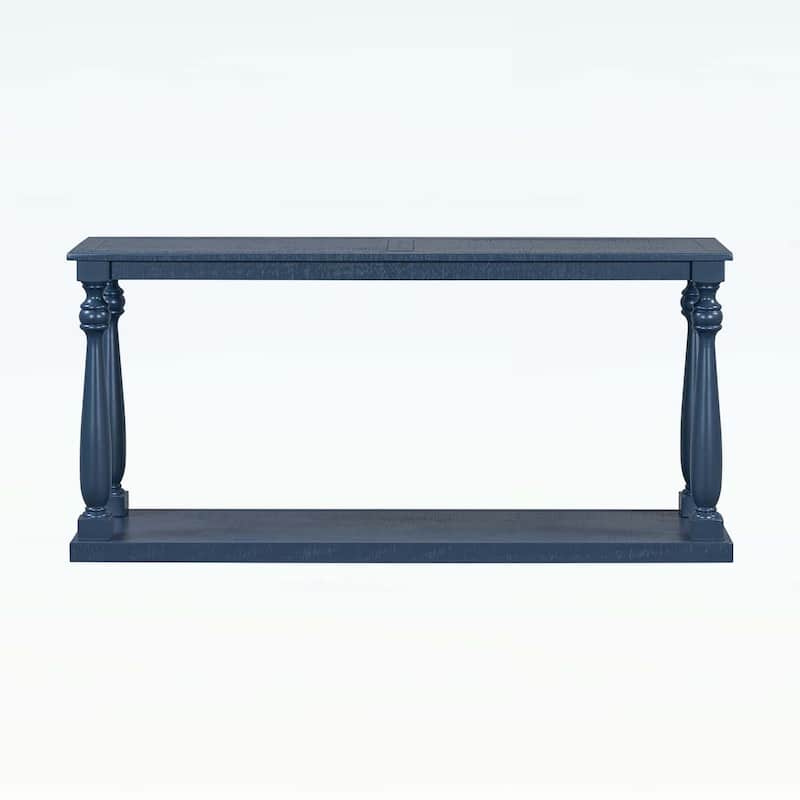 Console Table with Bottom Shelf and Four Vase Legs,for Entryway,Hallway,Living Room,Bedroom