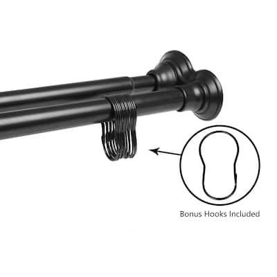 Utopia Alley Rustproof Aluminum Straight Shower Curtain Rod 42-72"