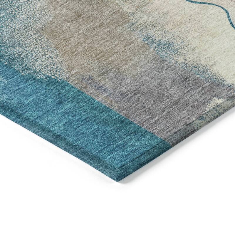 Machine Washable Indoor/Outdoor Modern Abstract Chantille Rug