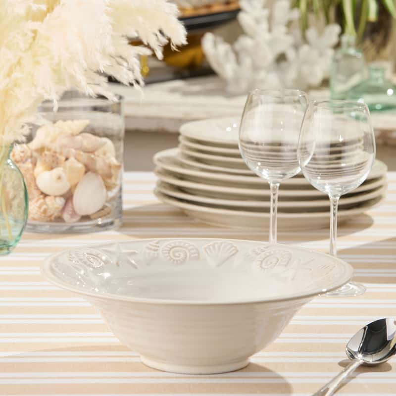 Certified International Coastline Cream 70 oz. Deep Bowl 11" x 3.5" - 11.00"L x 11.00"W x 3.50"H