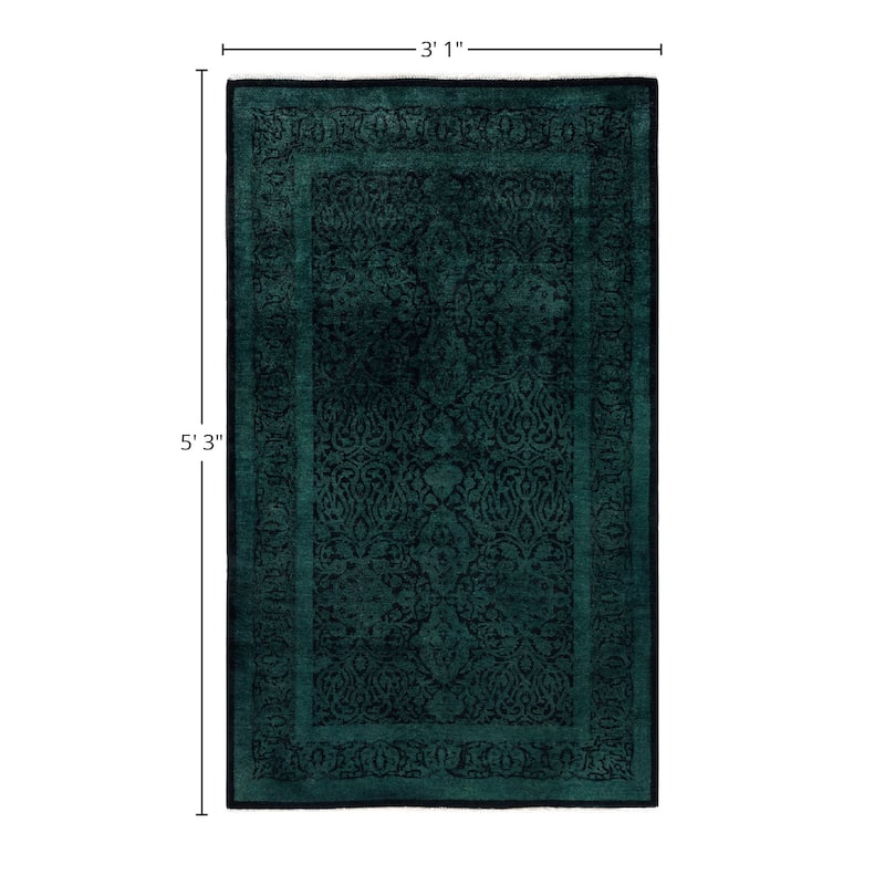 Overdyed One-of-a-Kind Hand-Knotted Area Rug - Black - 3' 1" x 5' 3"