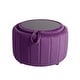 preview thumbnail 26 of 55, 30" W Round Velvet Upholstered Storage Ottoman with Flip Top Tray