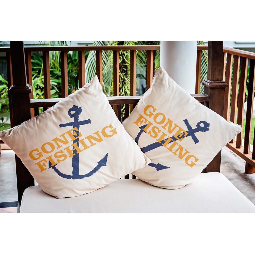Gone Fishing Polyester Indoor Outdoor Pillow Bed Bath Beyond