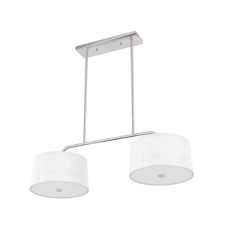Hunter Cottage Hill Linear Chandelier - Dining Room, Kitchen Island - Modern, Transitional - Fabric Shades