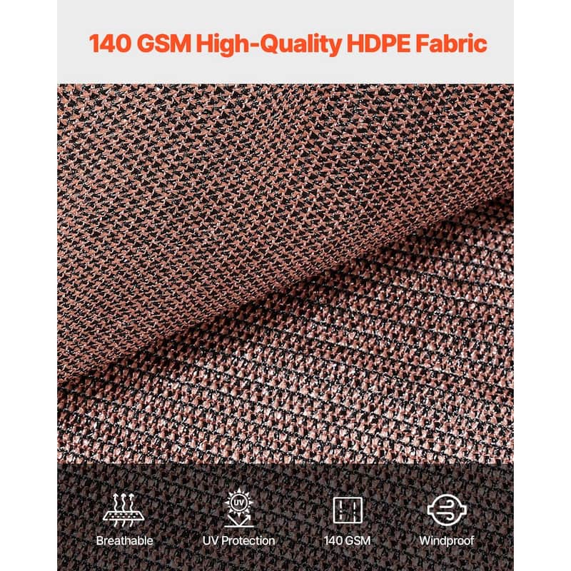 10x12 FT HDPE Shade Cloth for Outdoor Use 90% UV Block Mesh Screen with Grommets & Ties - 10 x 12 ft