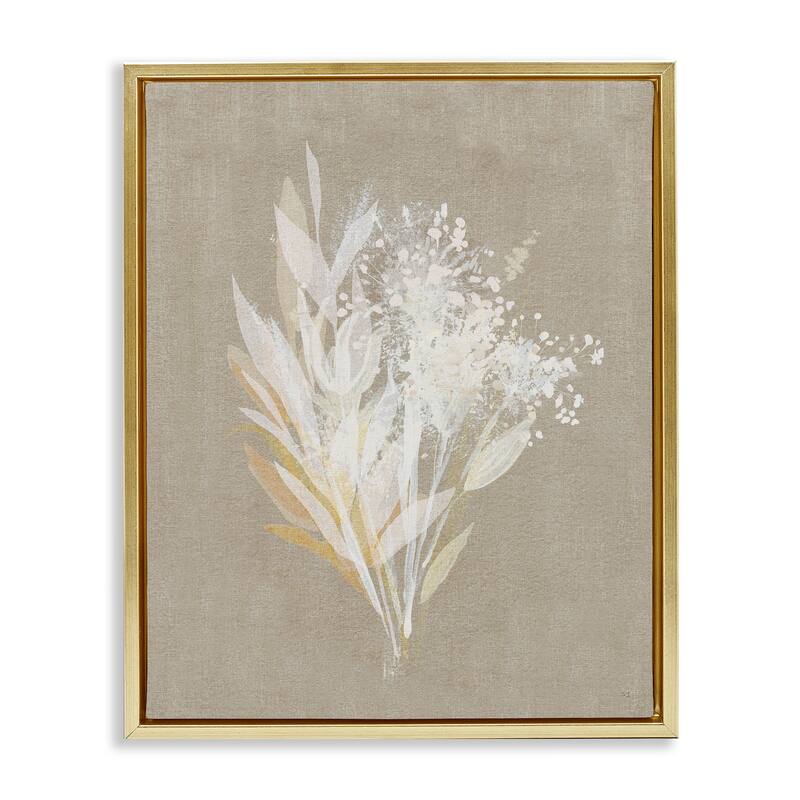 Stupell Natural Herb Impression Framed Floater Canvas Wall Art Design By Susan Jill - 17 x 21 - Gold