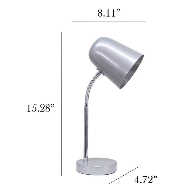 Gooseneck Desk Lamp with Adjustment Shade - 15.25" - Silver