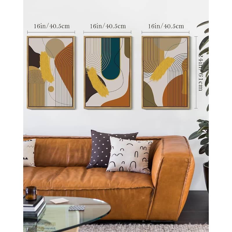 Abstract Framed Wall Art Modern Minimalist Luxury Gold Line Artwork