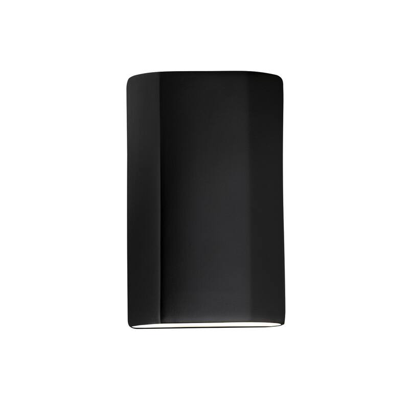 Justice Design Ambiance - ADA Cylinder - Open Top & Bottom Wall Sconce - E26 - Carbon Matte Black