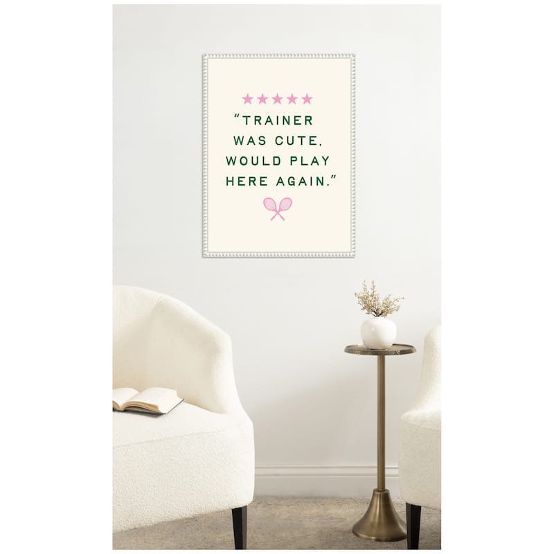 Kate and Laurel Trainer Was Cute Would Play Here Again, by Lucky Guava Framed Canvas Wall Art Print