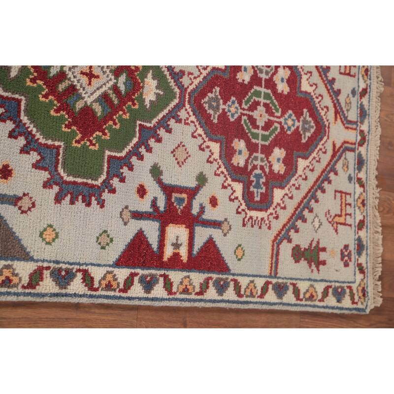 Tribal Kazak Oriental Runner Rug Handmade Wool Carpet - 2'7"x 7'9"