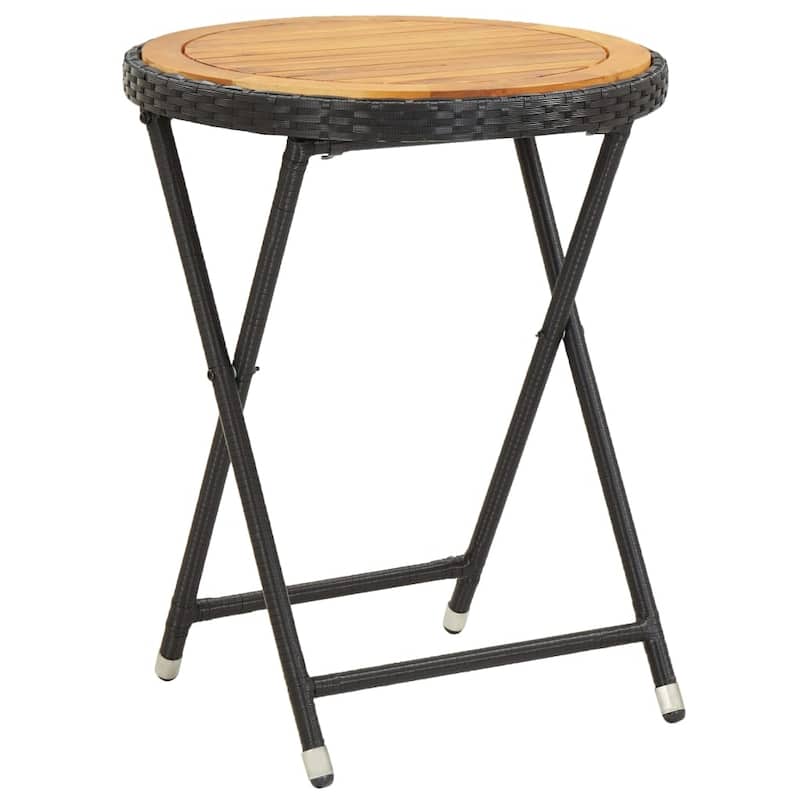 vidaXL Solid Acacia Wood Patio Bistro Set 3 Piece Seat Gray/Gray and Brown