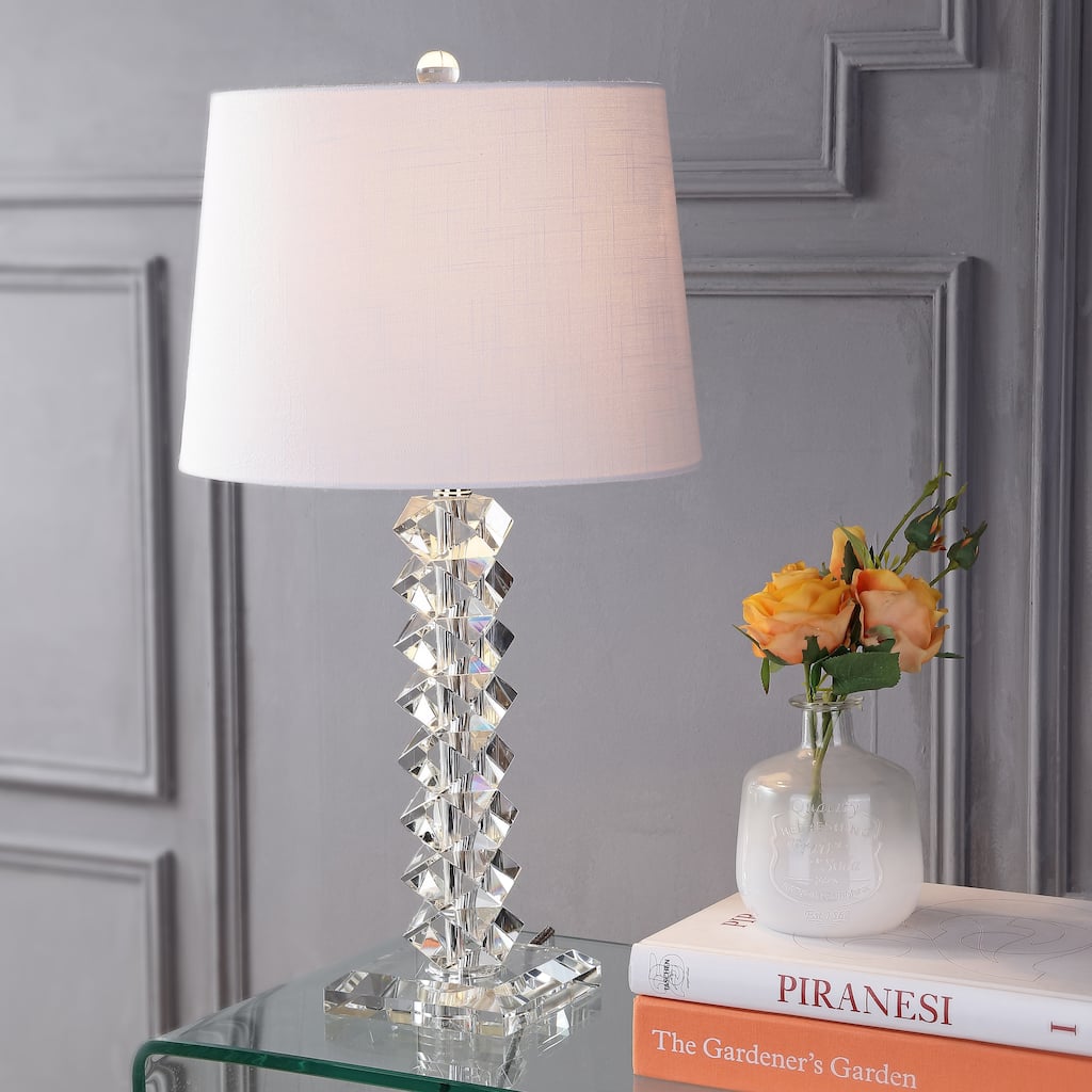 Hadley 25.5" Crystal LED Table Lamp, Clear by JONATHAN Y