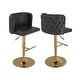 preview thumbnail 37 of 46, Swivel Bar Stools Set of 2, Modern PU Bar Stools with Backs - Counter Height