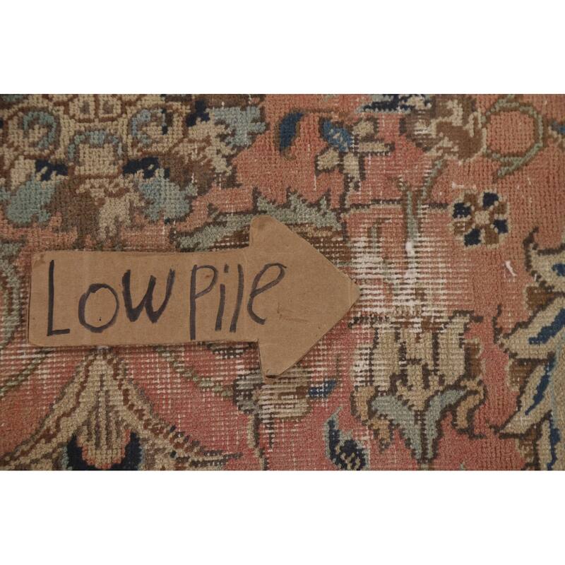 Hand Knotted Oriental 100% Wool Carpet Traditional All-Over Coral Tabriz Area Rug - 12' 6'' X 9' 2''