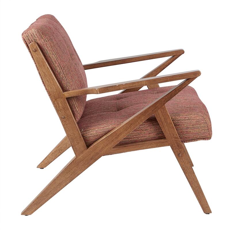 INK IVY Rocket Upholstered Arm Chair with Angled Wood Frame