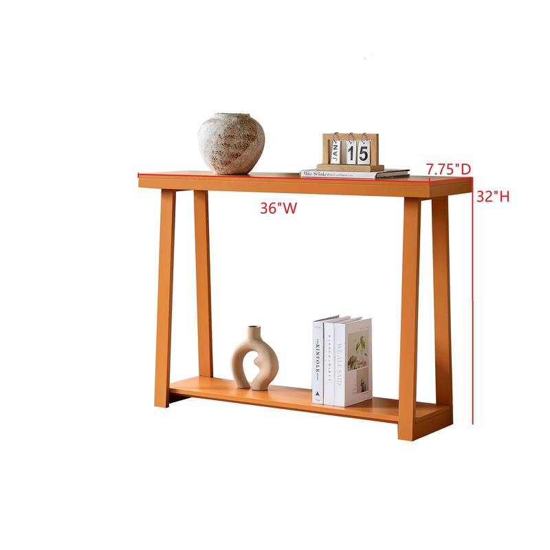 Emma Collection Wood 36" Modern Console Table with Shelf