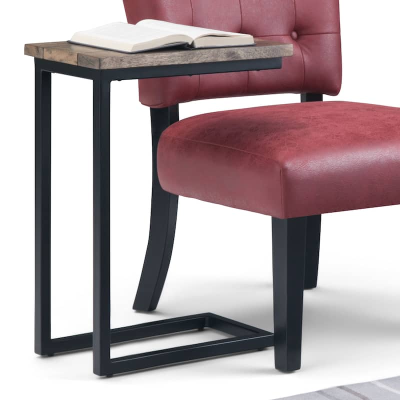 WYNDENHALL Rhonda 18 inch Wide Solid Metal Industrial C Side Table - 18 W x 10 D x 24 H - Beach Brown