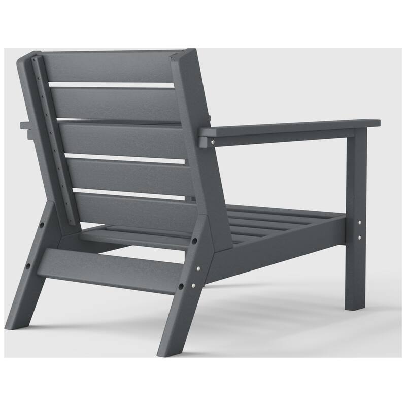 Polytrends Birchwood All Weather Poly HDPE Outdoor Patio Deep Seating Arm Chair