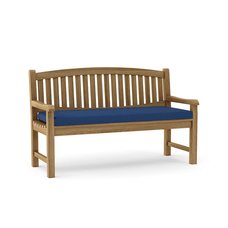 Kingston Teak Outdoor Bench - N/A - Canvas Navy