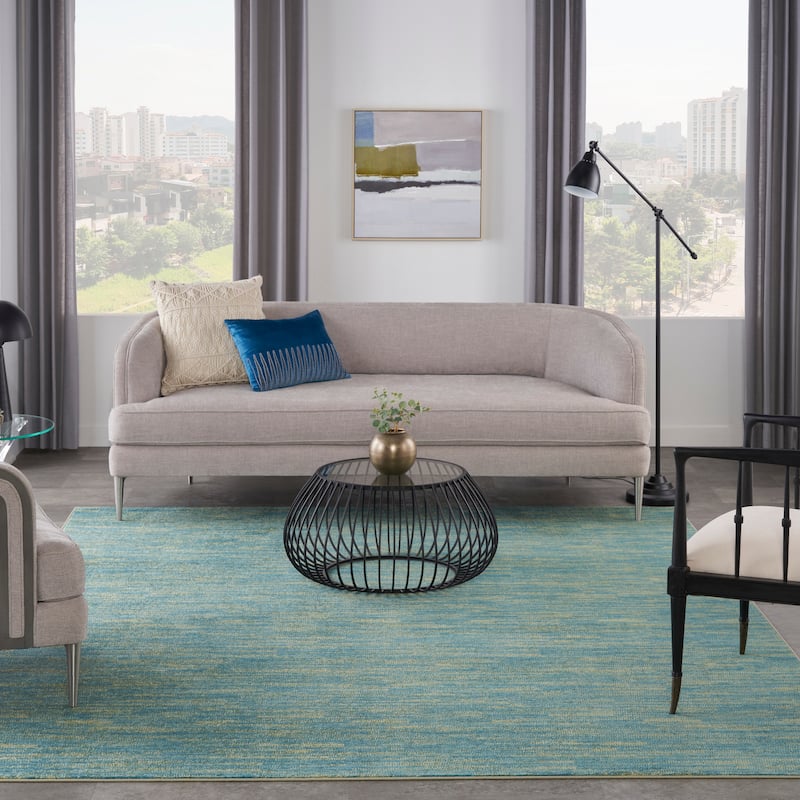 Nourison Modern Solid Indoor/Outdoor Area Rug - 8' x 10' - Blue/Green