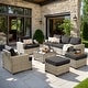 preview thumbnail 2 of 62, XIZZI 8-Piece Patio Wicker Furniture Conversation Set with Coffee Table