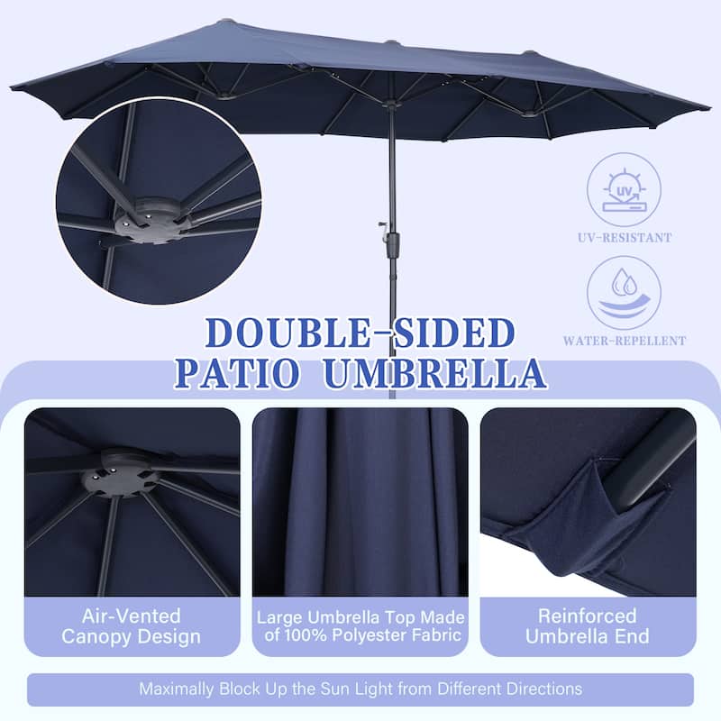 13ft Large Patio Umbrella Double Sided Outdoor Market Umbrella