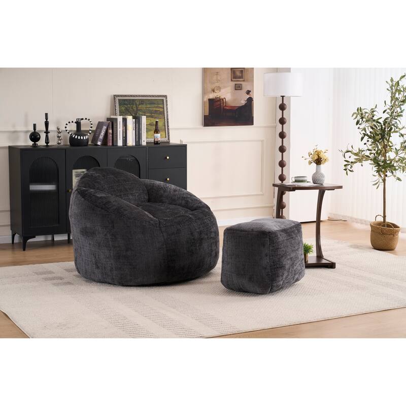 Foam Bean Bag Chairs for Adults/Teens with Filling,Bean Bag Lazy Sofa with Ultra Soft Chenille Cover, Bean Bag,Indoor & Outdoor