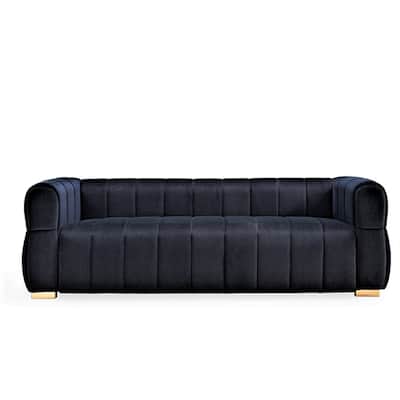 Carlan 89" Velvet Tuxedo Arm Sofa