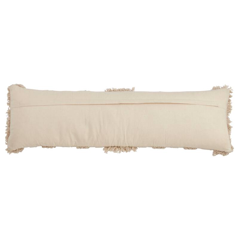 Down Filled Fringe Stripe Throw Pillow