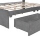preview thumbnail 5 of 8, Full Size Wood Platform Bed with House Headboard and 2 Drawers, Grey