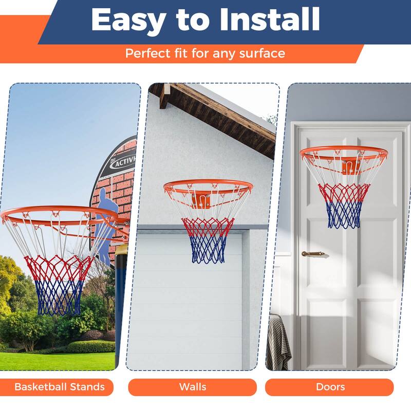 Costway 18" Basketball Rim with Double Springs & All Weather Net for - See Details