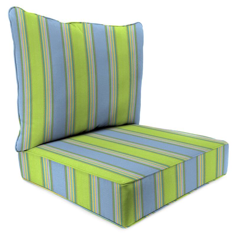 Sunbrella 24" x 47" Outdoor Deep Seat Cushion Set with Welt - 46.5'' L x 24'' W x 6'' H - Bravada Limelight