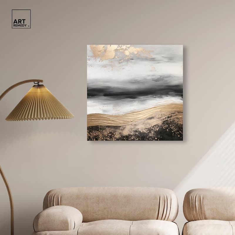 Moonlit Gold Canvas by Art Remedy, Gallery Wrapped