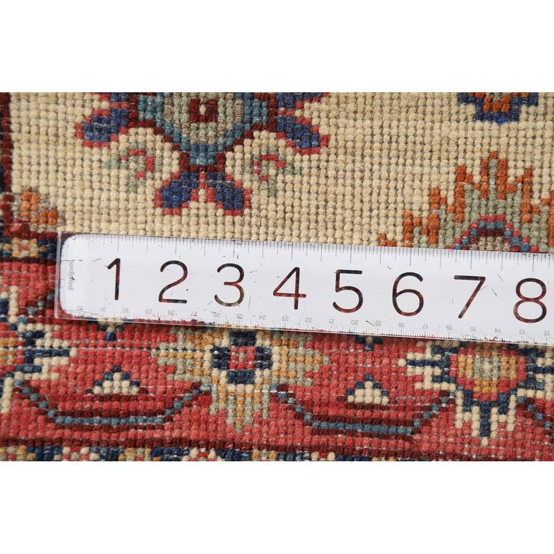 Ivory Kazak Oriental Foyer Rug Hand-Knotted Wool Carpet - 2'0" x 3'0"