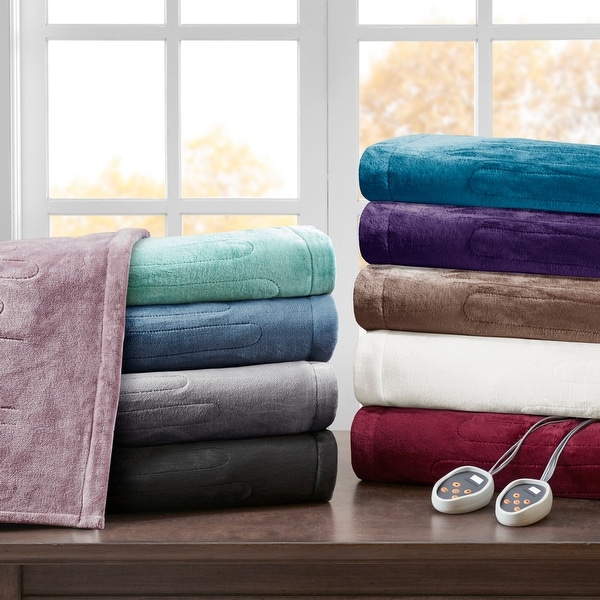 Beautyrest Heated Plush Secure Comfort Blanket - Overstock - 10553854