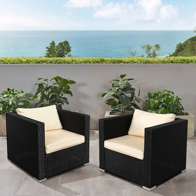 Vrakae 2 Piece Outdoor Patio Rattan Wicker Chair