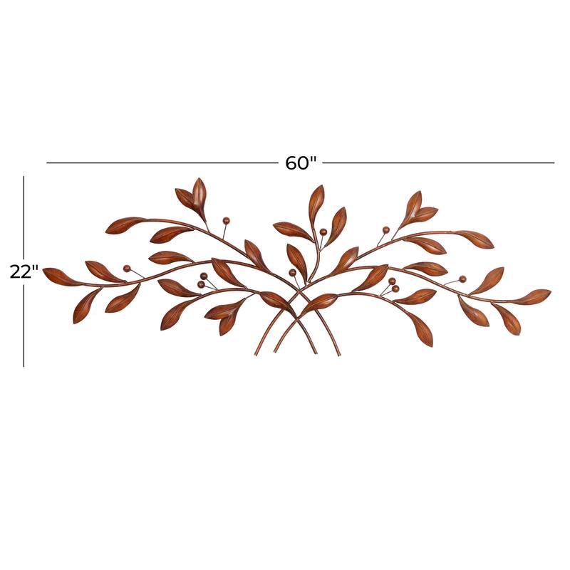 Brown Metal Leaf Home Wall Decor