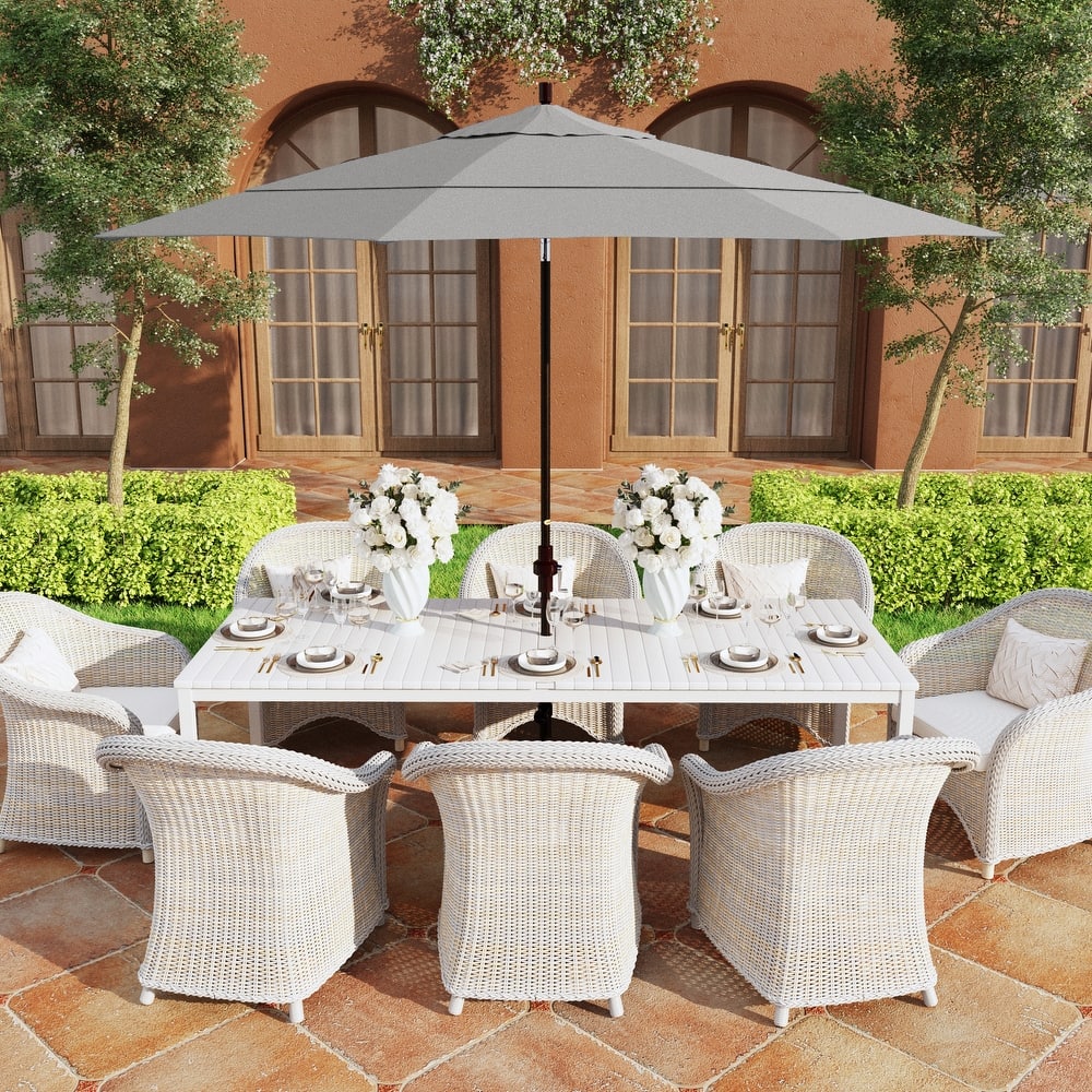 California Umbrella 11' Rd Golden State Series Patio Umbrella Bronze Aluminum Frame Crank Lift Collar Tilt Sunbrella