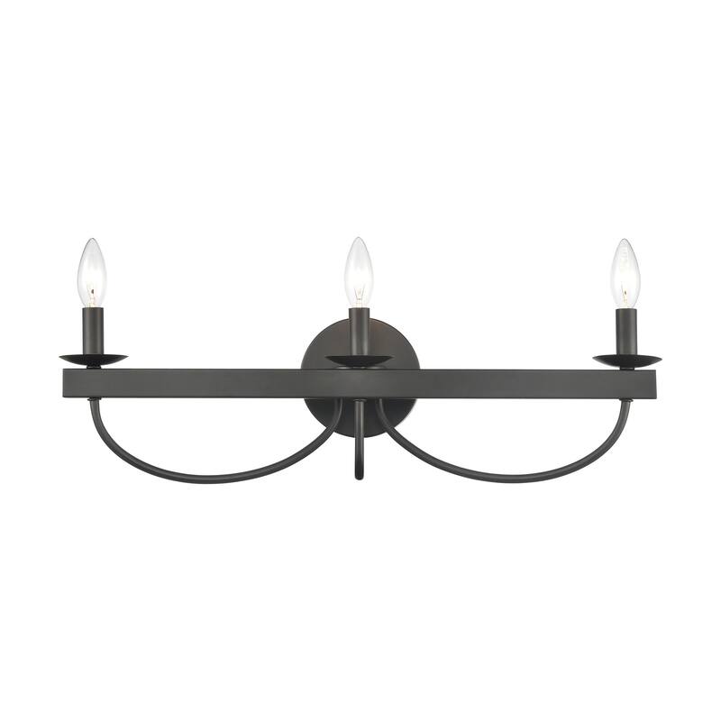 Elk Home Williamson Black Metal 3 Light Vanity Light